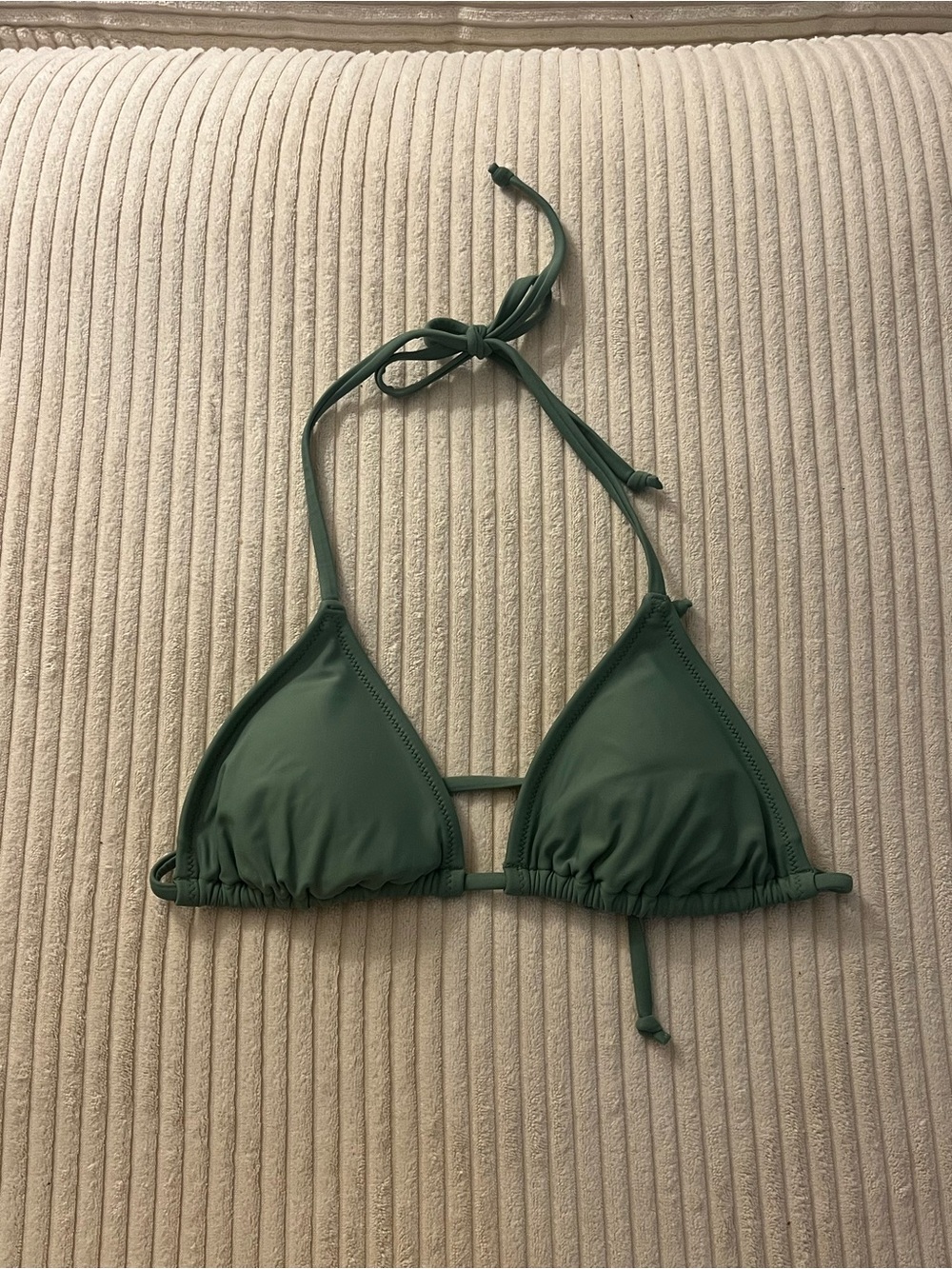 J. Crew Green Triangle Halter Bikini Top